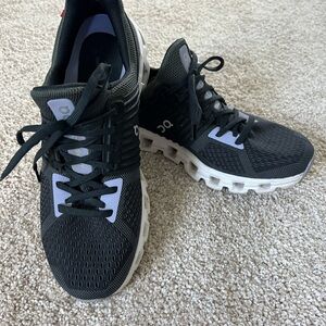 On Running Black and Purple Athletic Shoes